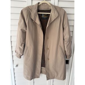 Old Money Vintage London Fog Tan Car Coat Paisley Zip Liner Size 12